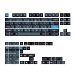 Keychron Double Shot KSA PBT Keycap Set - Dark Grey/Grey/Blue-0
