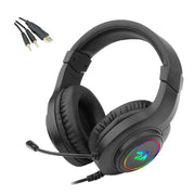 REDRAGON Over-Ear HYLAS Aux (Mic and Headset)|USB (Power Only)
RGB Gaming Headset - Black-5